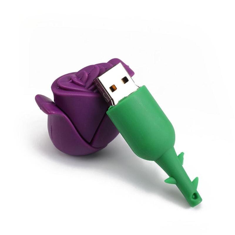 Rose Model PVC Pendrive 16GB USB 2.0 Flash Drive Mobile U Disk Storage Memory Stick for Phone Computer High Quality Flash Drive - ebowsos