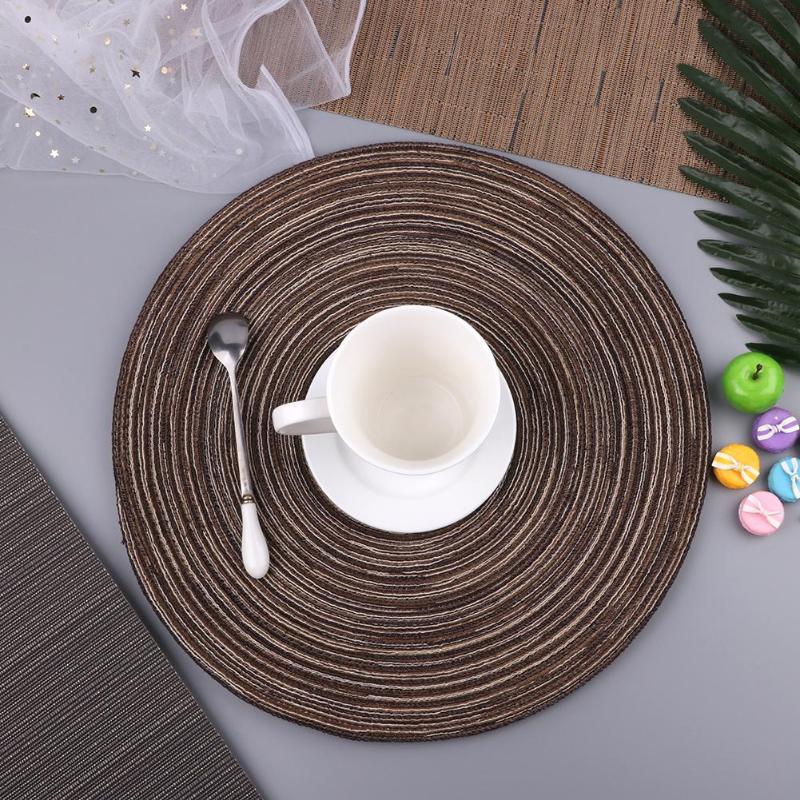 Round Heat Insulation Anti Slip Bowl Placemat Table Mat Plate Dish Coaster - ebowsos