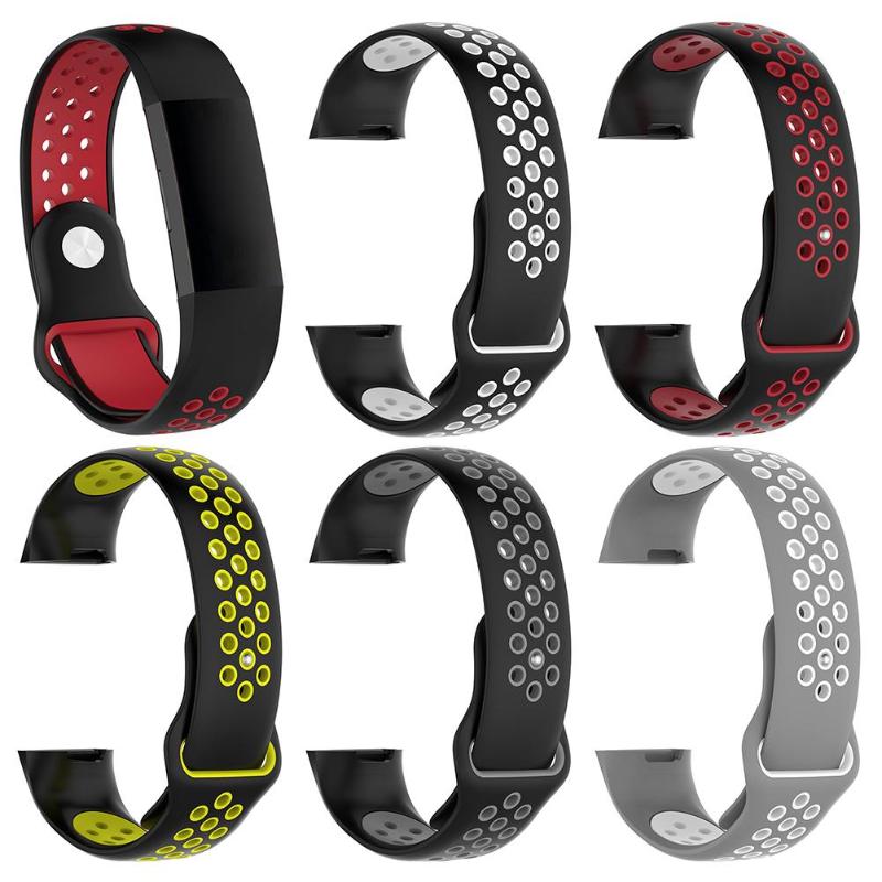 S/L Soft Silicone Porous Breathable Watch Band Bracelet Wrist Strap Replacement for Fitbit Charge 3 S Colorful Watch Band New - ebowsos