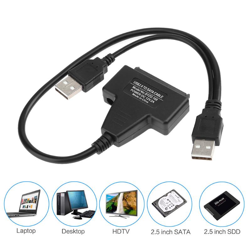 SATA Hard Disk Drive Converter Cable USB 2.0 to Sata Adapter External Power for 2.5/3.5 inch SSD Hard Disk Drive Converter Cable - ebowsos