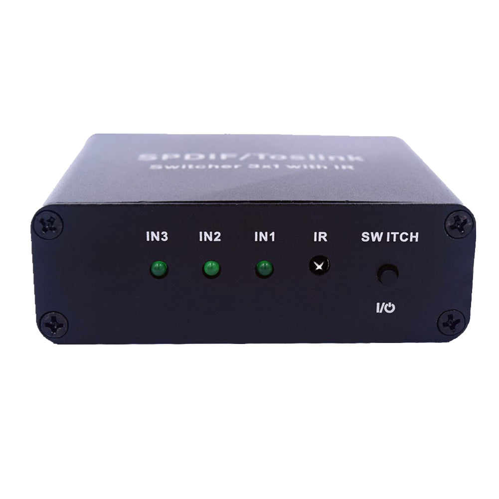 SPDIF TOSLINK Digital Optical Audio Switcher Three optical signals switch to SPDIF/TosLin signal receiving device with IR - ebowsos