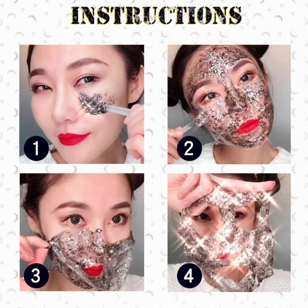 STAR MASK Glitter Gold Peel off Black Face Mask From Black Dots Blackhead Remover Korean Facial Face Masks Skin Care 60g - ebowsos