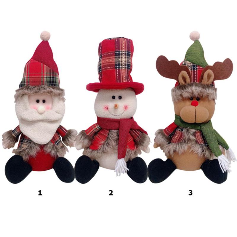 Santa Claus/Snowman/Elk Christmas Sitting Doll Xmas Tree Hanging Ornaments - ebowsos