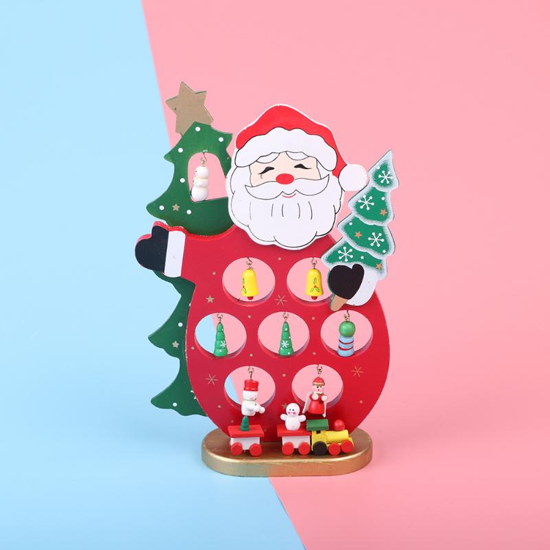 Santa Claus Snowman Ornaments Wooden Hanging Pendant Craft Xmas Kids Gifts - ebowsos
