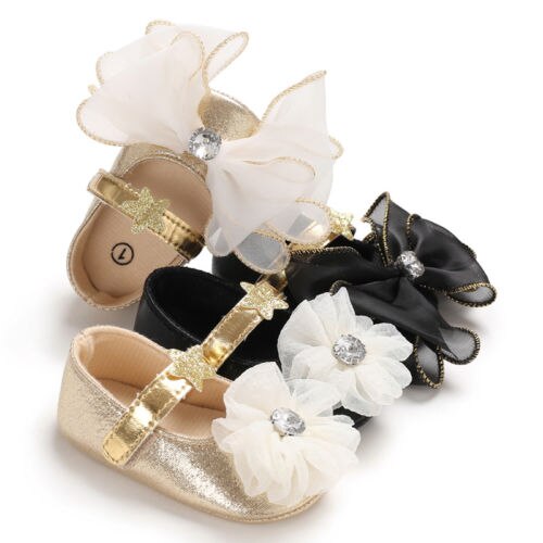 Sequins Princess Baby Girl Lace Bowknot Shoes Soft Sole Toddler Cute Girl Shoes - ebowsos