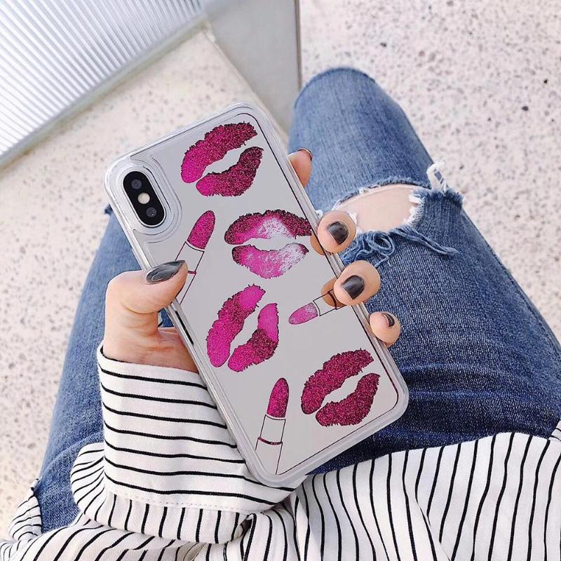 Sexy Lips Lipsticks Mirror Case For iPhone X Luxury Phone Case Protective Cover for iPhone X - ebowsos