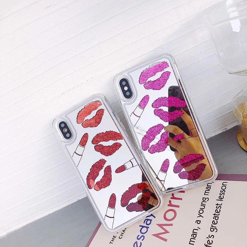Sexy Lips Lipsticks Mirror Case For iPhone X Luxury Phone Case Protective Cover for iPhone X - ebowsos
