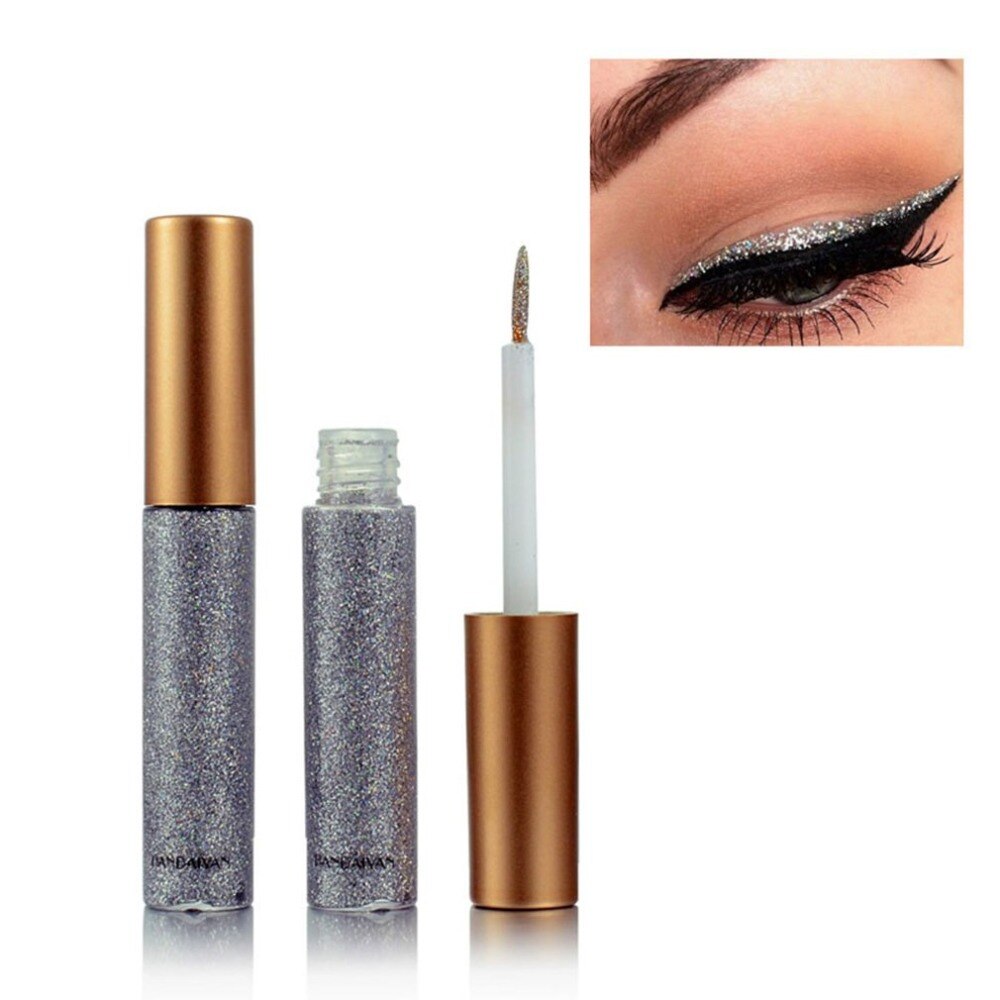 Shimmer Eyeliner Gel Waterproof Long Lasting Diamond Gold Silver Eyeliner - ebowsos