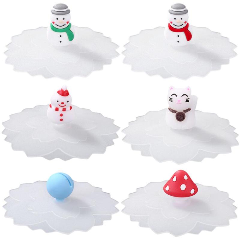 Silicone Cup Cover Dustproof Leakproof Reusable Heat-resistant Transparent Lids Delicate Home Furnishing Essential Supplies - ebowsos