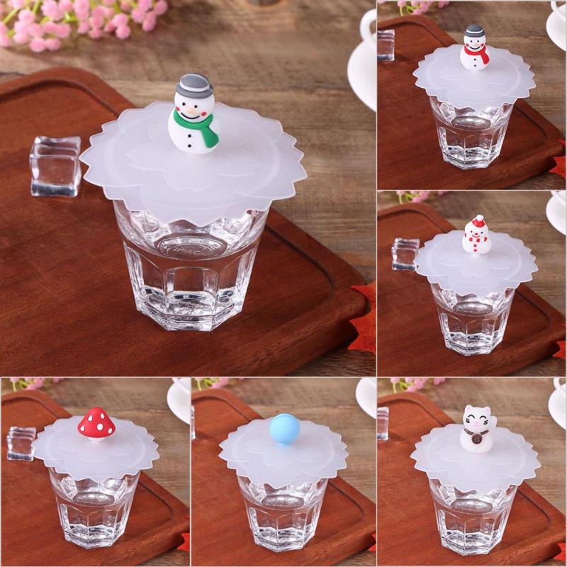 Silicone Cup Cover Dustproof Leakproof Reusable Heat-resistant Transparent Lids Delicate Home Furnishing Essential Supplies - ebowsos