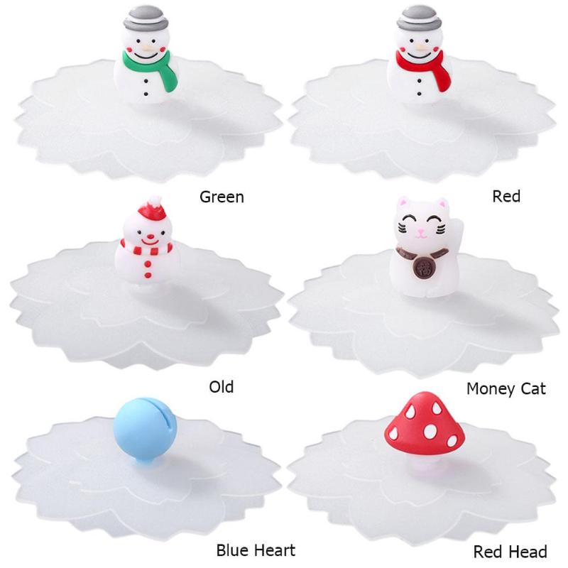 Silicone Cup Cover Dustproof Leakproof Reusable Heat-resistant Transparent Lids Delicate Home Furnishing Essential Supplies - ebowsos