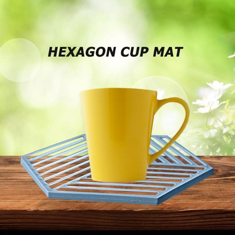 Silicone Cup Mug Pads Environmental Practical Nordic Heat-insulated Coffee Drinks Table Bowl Placemat Pink/Blue/Grey 16x16cm - ebowsos