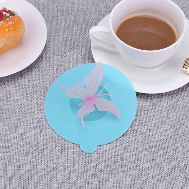 Silicone Heat-Resistant Cup Cover Dustproof Tea Lid Cap Kitchen Drinkware - ebowsos