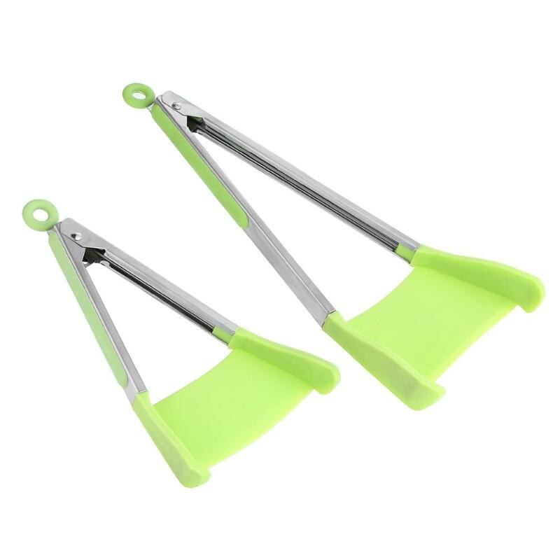 Silicone Kitchen Spatula Tongs Clip Non-stick Heat Resistant Shovel Stainless Steel Handle For Pan Kitchen Utensil Gadgets Tools - ebowsos