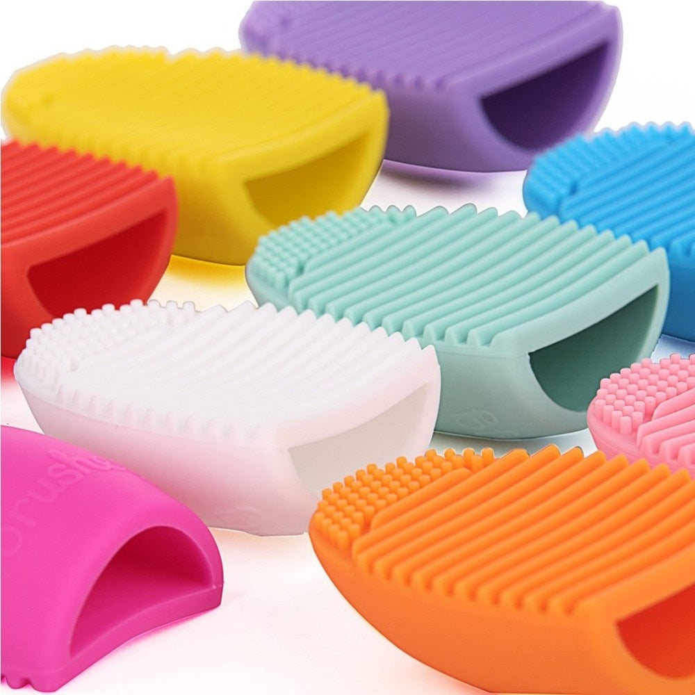 Silicone Makeup Brushegg Cleaning Washing Tools Cosmetics Makeup Brushes Scrubber Board Washing Cosmetic Brush Cleaner Tool - ebowsos