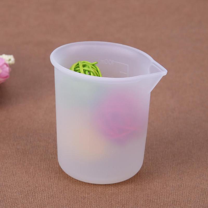 Silicone Measuring Cup Crystal Glue Transparent Cup DIY Cake Baking Mold Tool with Scale Kitchen Measuring Tools - ebowsos
