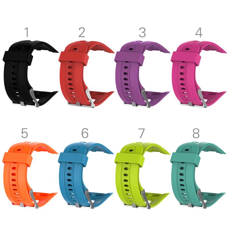 Silicone Rubber Watchband Strap Band Smart Watch Bands with Steel Buckle Replacement for Garmin Forerunner 10/15 Male Edition - ebowsos