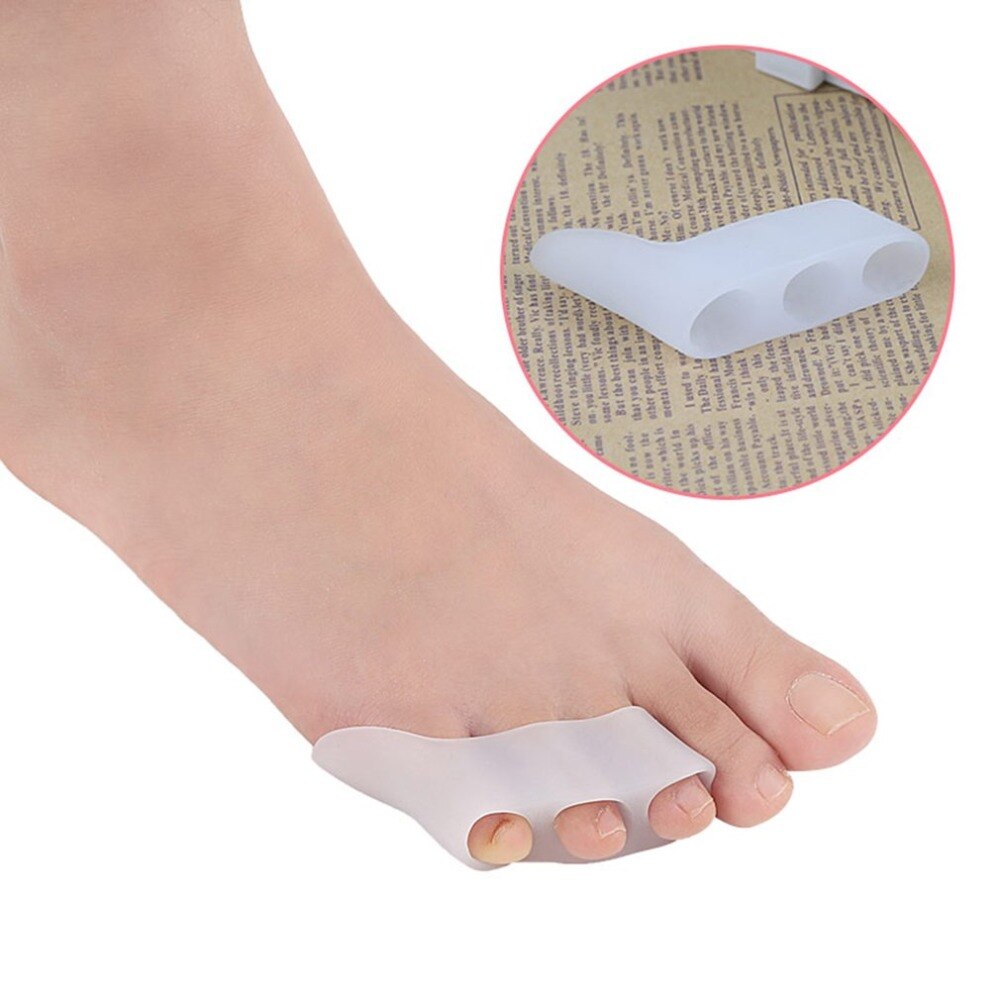 Silicone Toe Separator Foot Braces Support 3 Holes Little Toe Varus Corretcor for Overlapping Toe Foot Care for Men Women - ebowsos