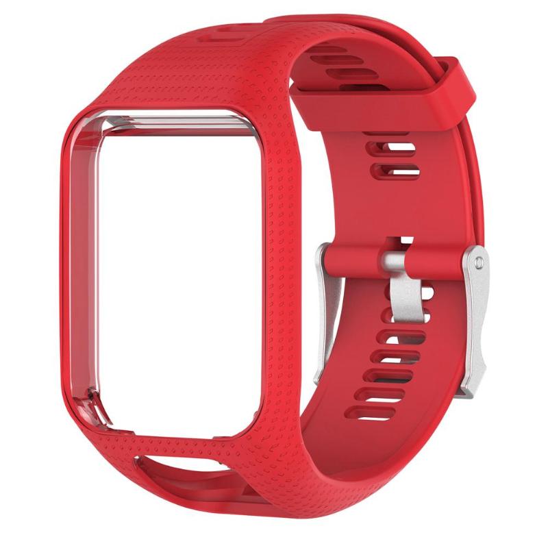 Silicone Watchband Frame Replacement Smart Watch Strap for TomTom Adventurer/Runner 2/Golfer 2/Spark/Spark 3 - ebowsos