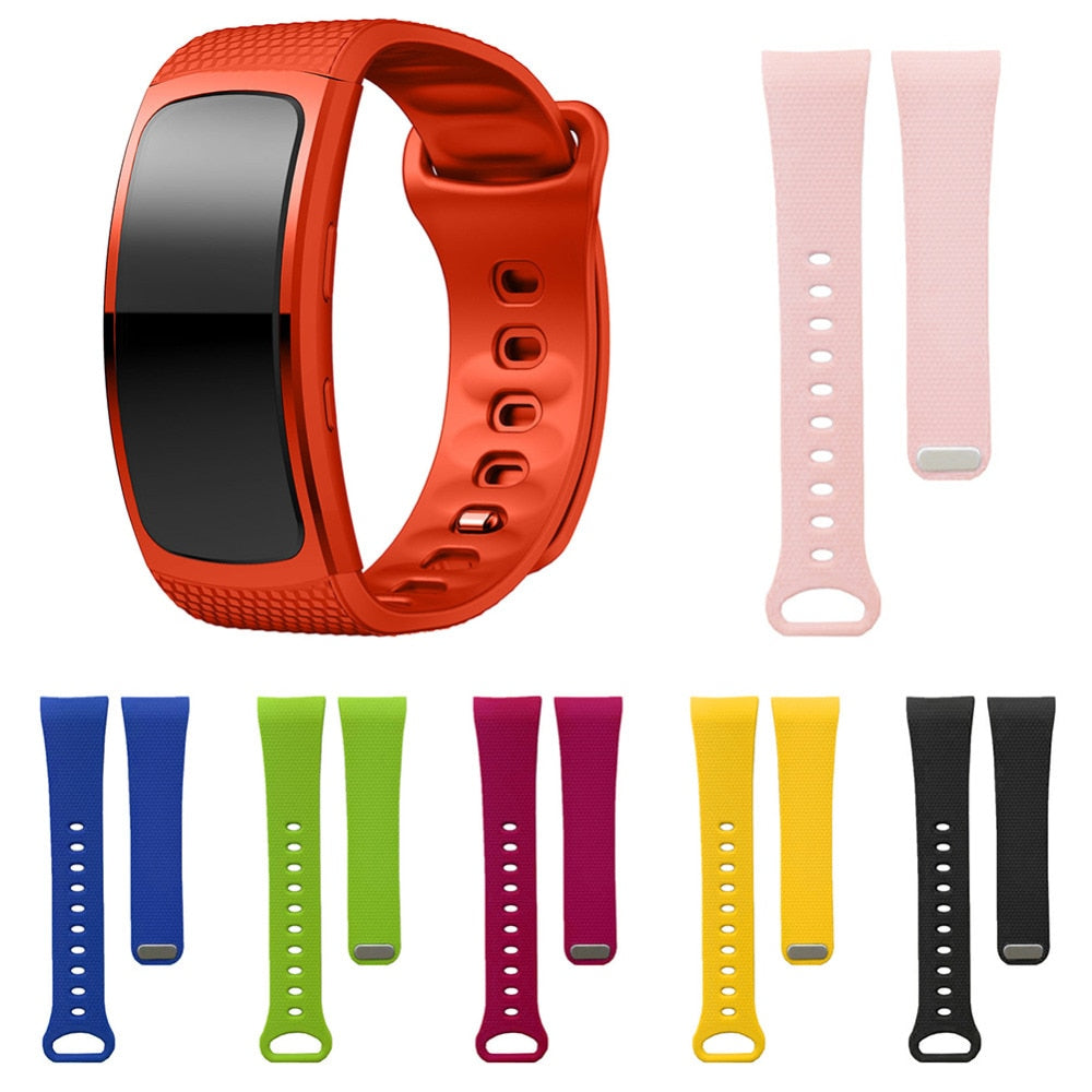 Silicone Watchband Wrist Strap Replacement Colorful Watch Replace Band for Samsung Gear Fit 2 SM-R360 Smart Watch Replacement - ebowsos