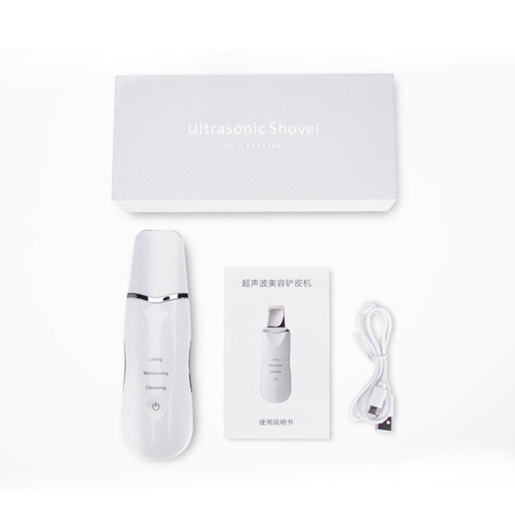 Skin Scrubber Ultrasonic Ion Scraper Rechargeable Cleansing Rejuvenation Beauty Cleansing face care - ebowsos