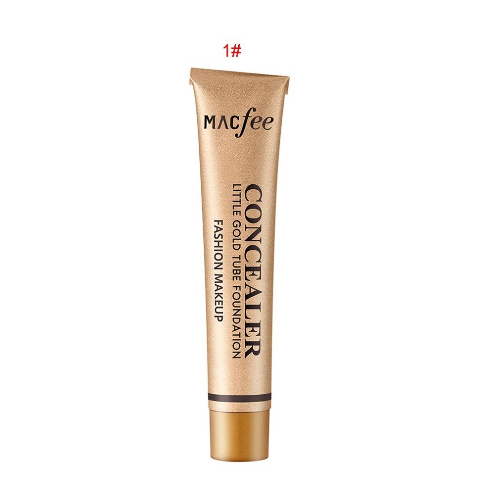 Small Gold Tube Foundation Solution Concealer Liquid Concealer Face Cottect Waterproof Hydrating Shading - ebowsos