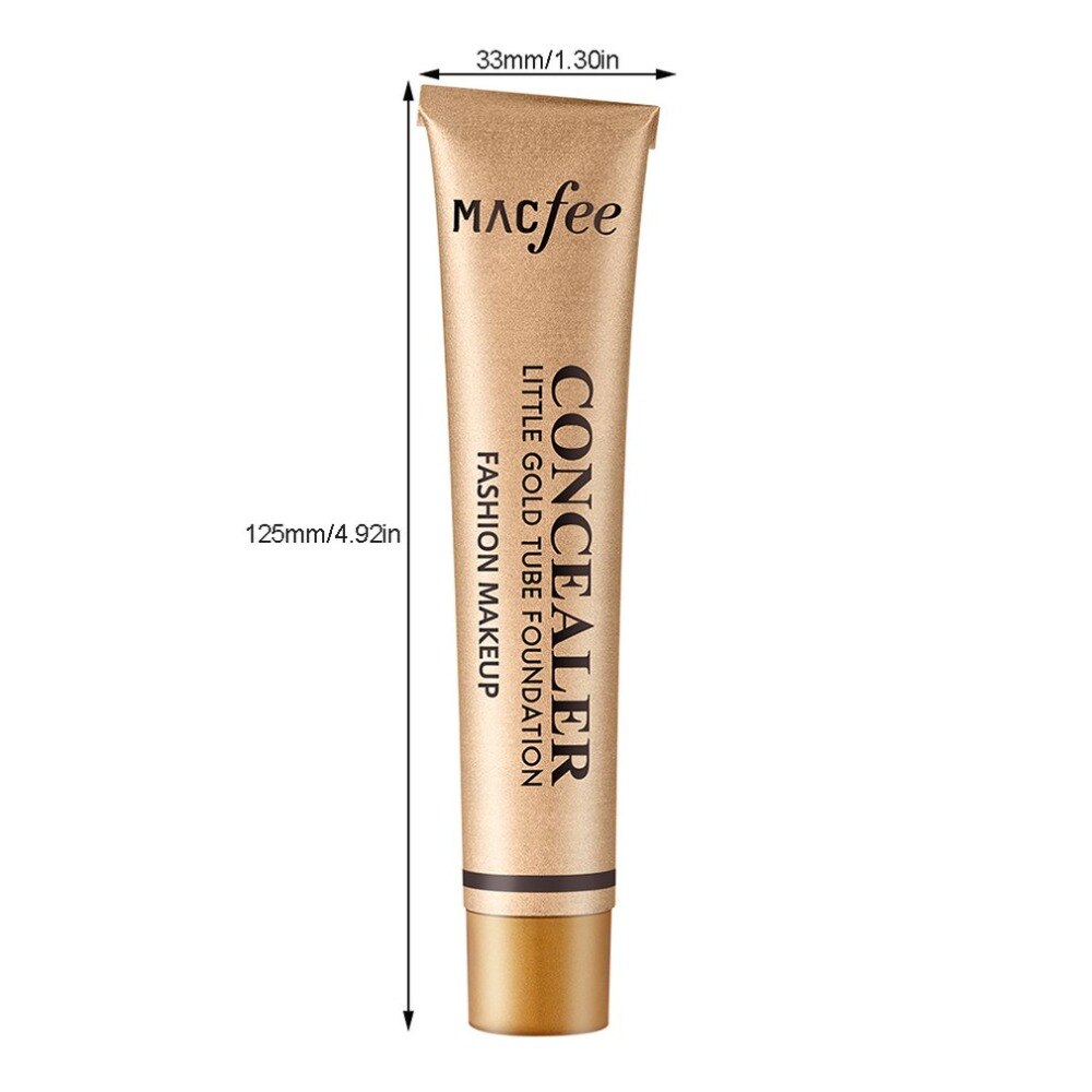 Small Gold Tube Foundation Solution Concealer Liquid Concealer Face Cottect Waterproof Hydrating Shading - ebowsos