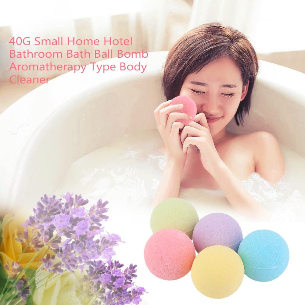 Small Size Home Hotel Bathroom Bath Ball Bomb Aromatherapy Type Body Cleaner Handmade Bath Salt Gift 40G Diameter: 4cm - ebowsos