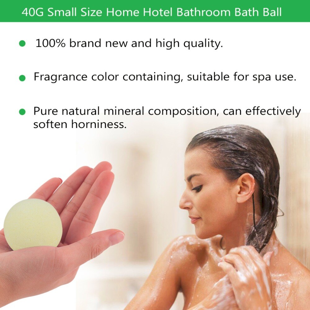 Small Size Home Hotel Bathroom Bath Ball Bomb Aromatherapy Type Body Cleaner Handmade Bath Salt Gift 40G Diameter: 4cm - ebowsos