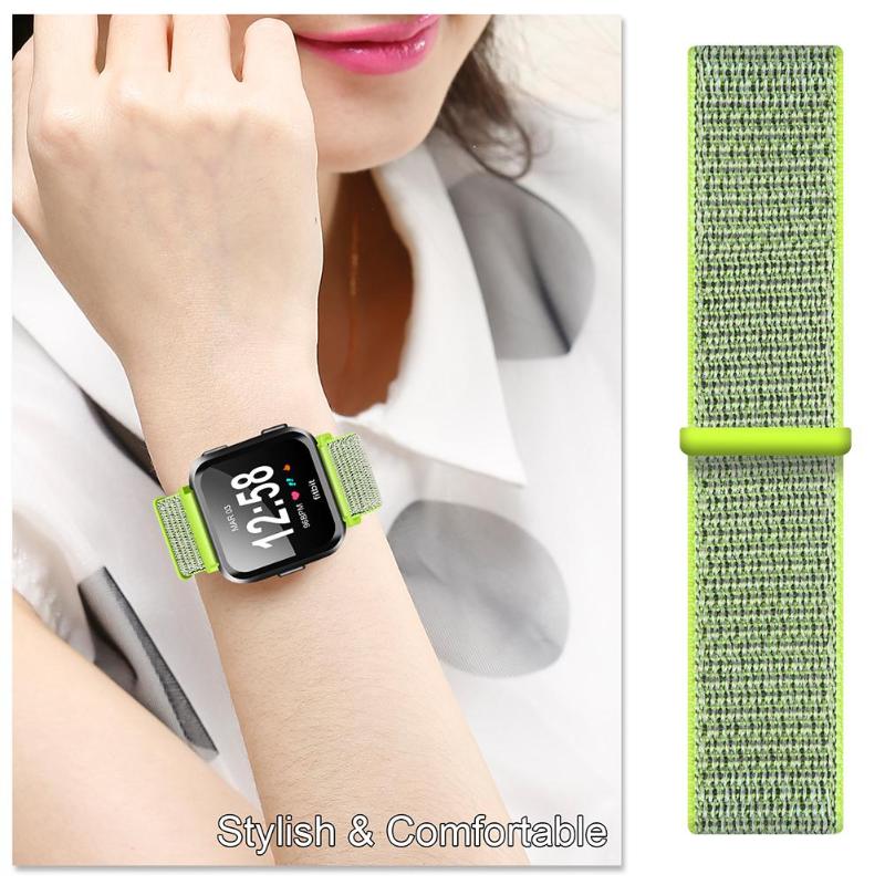 Smart Fitness Nylon Loop Braided Watchband Bracelet Strap for Fitbit Versa Smart Watch - ebowsos