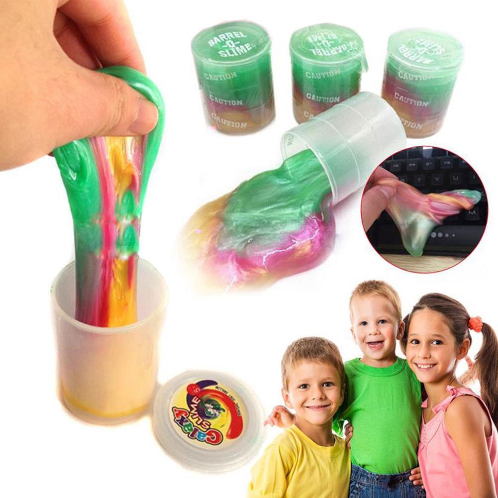 Soft Anti Stress Novelty DIY Shaped Mud Toys Christmas Gifts Colors Clear Clay Barrel Slime Glue Oil Crystal DIY for Kids-ebowsos