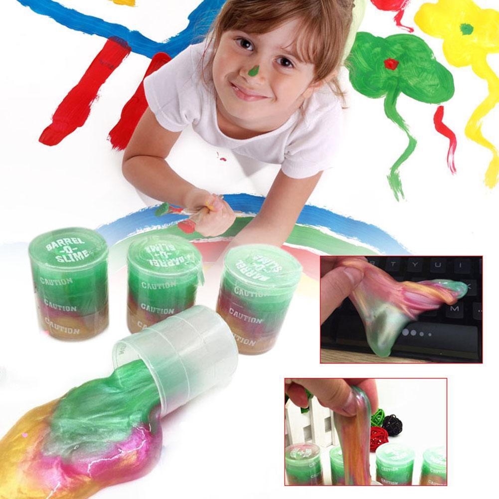 Soft Anti Stress Novelty DIY Shaped Mud Toys Christmas Gifts Colors Clear Clay Barrel Slime Glue Oil Crystal DIY for Kids-ebowsos