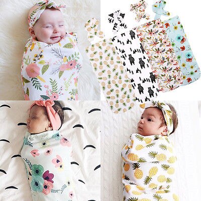 Soft Muslin Newborn Baby Blanket Bedding Blanket Wrap Swaddle Blanket Bath Towel Children Sleeping Bag Headdress 2pcs - ebowsos