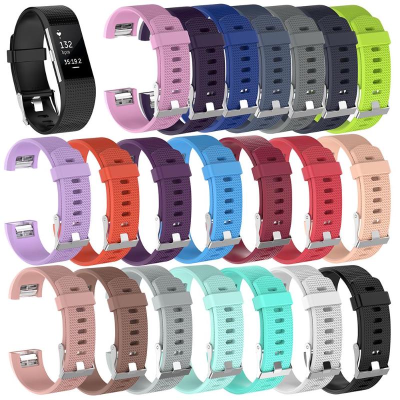 Soft Silicone Sport Watchband Bracelet Belt Replacement Wristband Watch Strap for Fitbit Charge 2 Bracelet Watch Band - ebowsos