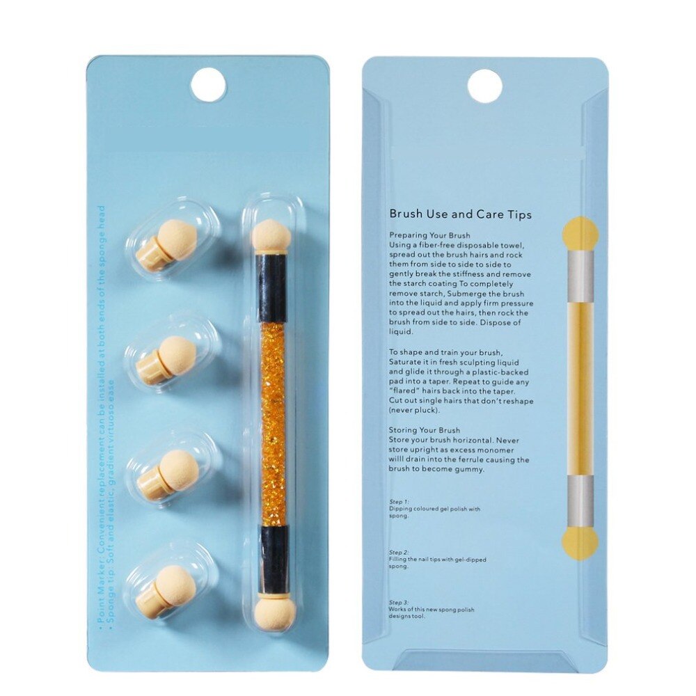 Soft Sponge Head Professional Nail Art Brush Builder UV Gel Drawing Painting Brush Pen For Manicure DIY Tool - ebowsos