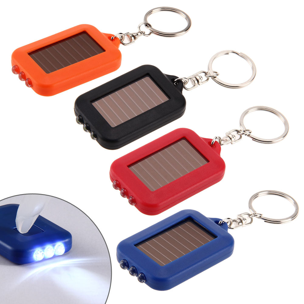 Solar Panel Electric Torch Key Chain Multi Tool Solar Energy Light 3 LED With Key Chain MiniLED LightingOutdoor Tools 60X35X10cm-ebowsos