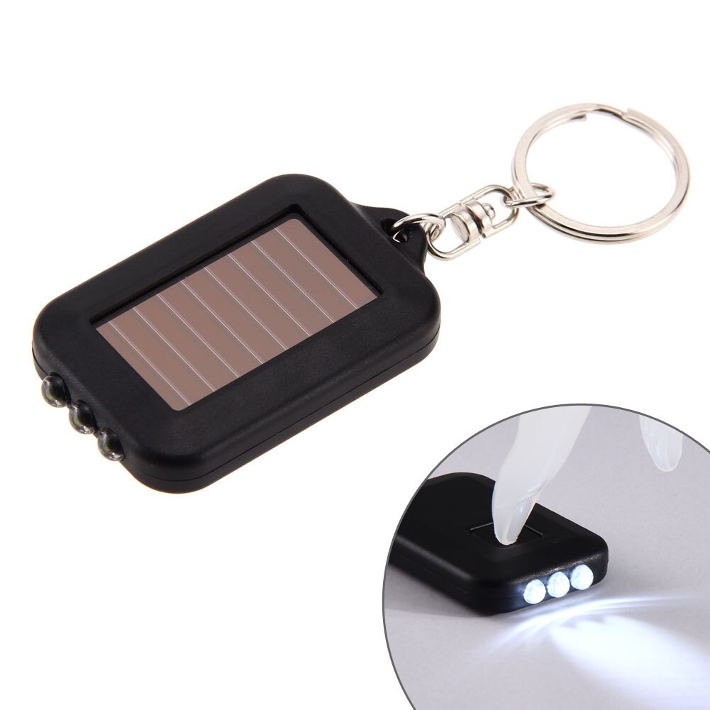 Solar Panel Electric Torch Key Chain Multi Tool Solar Energy Light 3 LED With Key Chain MiniLED LightingOutdoor Tools 60X35X10cm-ebowsos