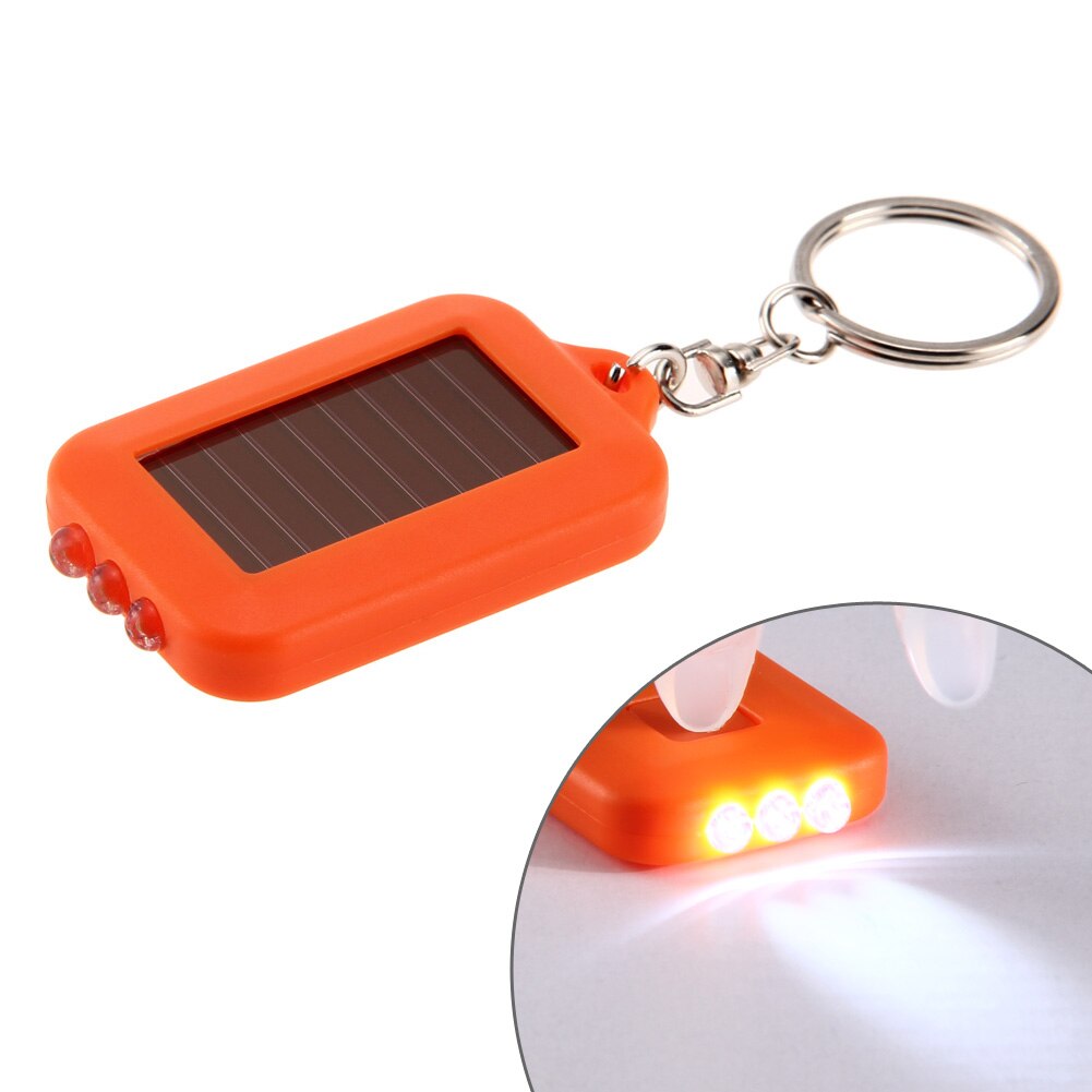 Solar Panel Electric Torch Key Chain Multi Tool Solar Energy Light 3 LED With Key Chain MiniLED LightingOutdoor Tools 60X35X10cm-ebowsos