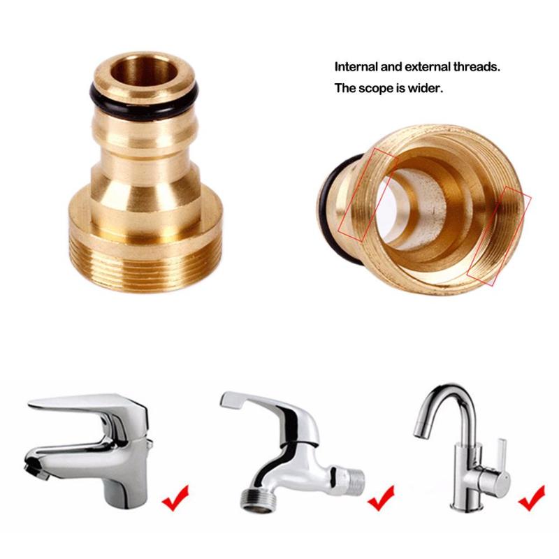 Solid Brass Threaded Hose Water Pipe Connector Kitchen Tube Tap Adaptor - ebowsos
