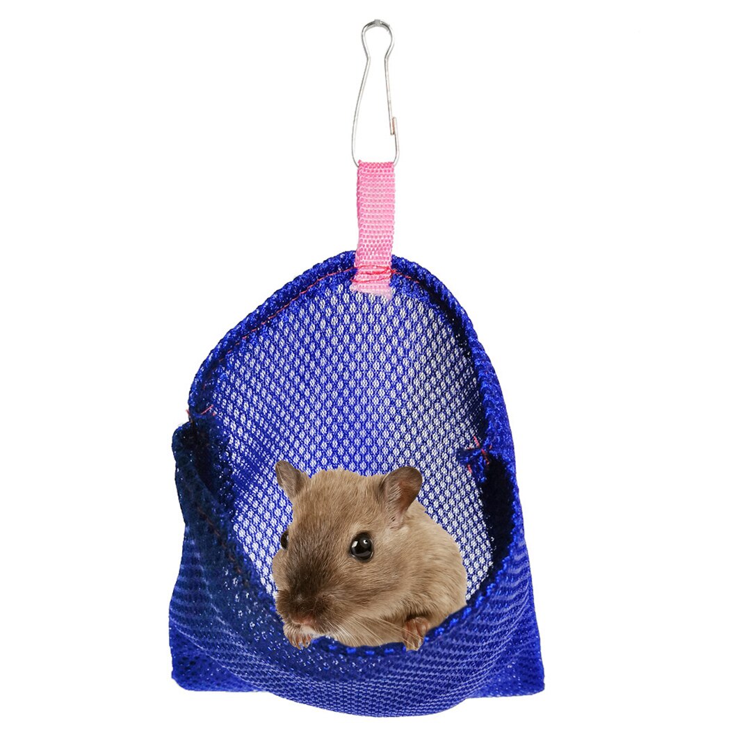 Solid Color Hangable Small Pet Summer Sleeping Bags Hanging Bed Mesh Breathable Bird Nest Hanging Hammock Toy For Hamster Bird-ebowsos