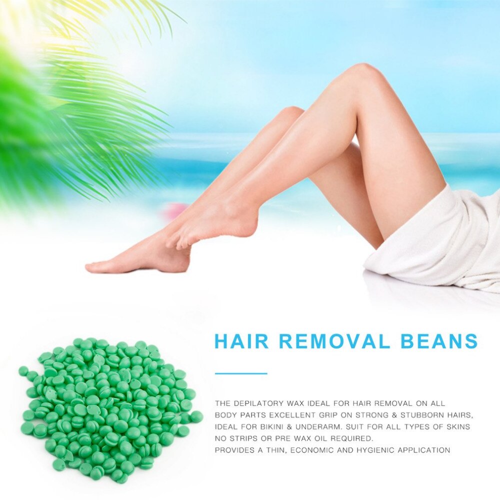 Solid Hair Removal Wax 50g Green Apple No Strip Depilatory Hot Film Hard Wax Pellet Waxing Bikini Hair Removal Bean - ebowsos