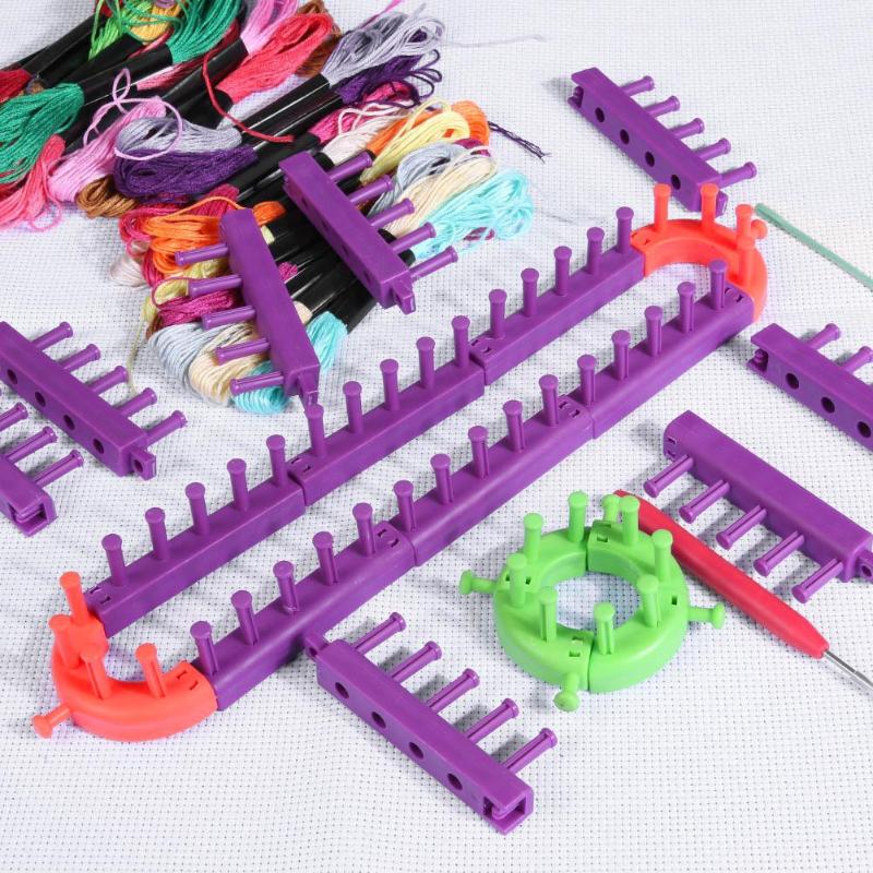 Spliced Loom Braided Frame Knitting Looms Long Ring Set with Hook Needles High Quality Plastic Light Weight Dropshipping - ebowsos