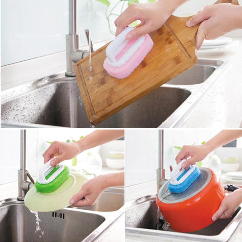 Sponge Cleaning Brush Tiles Pot Sink Washing Eraser Kitchen Cleaner Tools - ebowsos