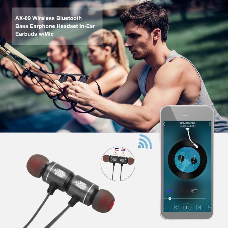 Sport Wireless Bluetooth Headphone Stereo Bass Earbuds Earphone Sport Bluetooth Headset With Mic For IOS Android Phone - ebowsos