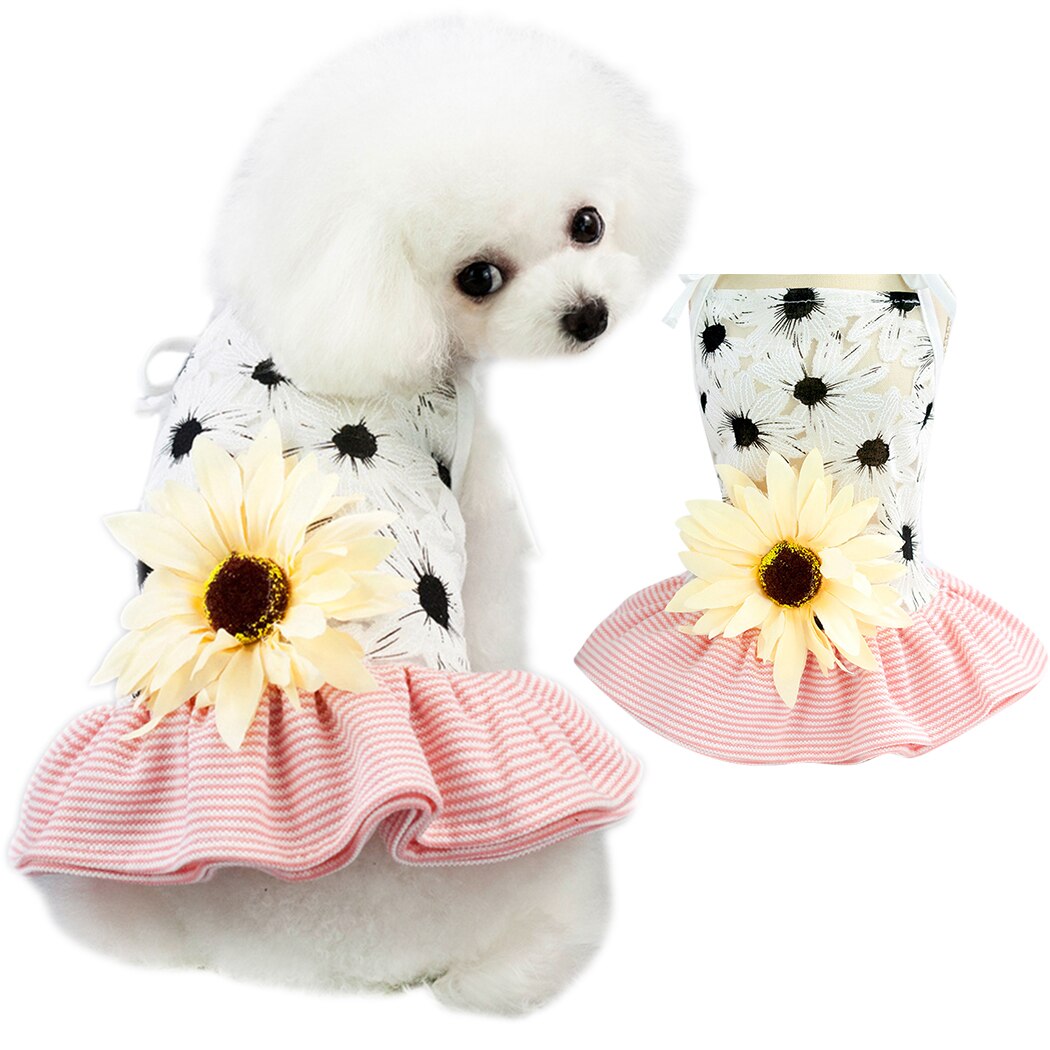 Spring Summer Fashion Pet Clothes Dog Dress Pet Dog Clothes For Small Dog Wedding Dress Skirt Puppy Clothing Hawaiian Decoration-ebowsos
