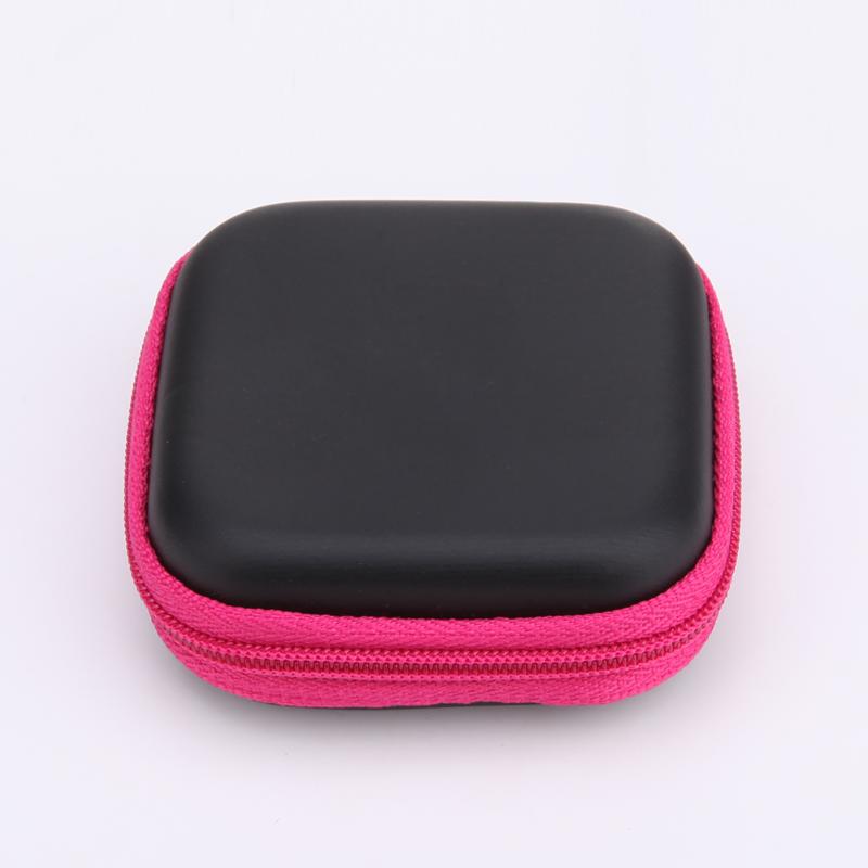 Square EVA Earphone Holder Case Mini Zipper Headset Bluetooth Earbuds Memory Card USB Cable Cable Storage Bag Box New - ebowsos