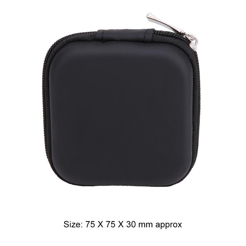 Square EVA Earphone Holder Case Mini Zipper Headset Bluetooth Earbuds Memory Card USB Cable Cable Storage Bag Box New - ebowsos