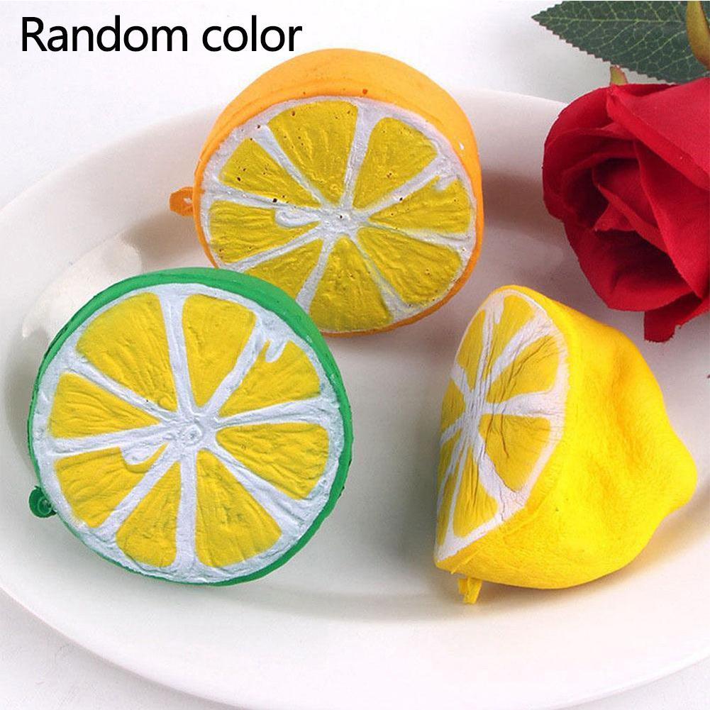 Squeeze Lemon Kawaii Squeeze Cute fruit Slow Rising Decoration Phone Strap Pendant Squishes Gift Toys Doll Color Random-ebowsos