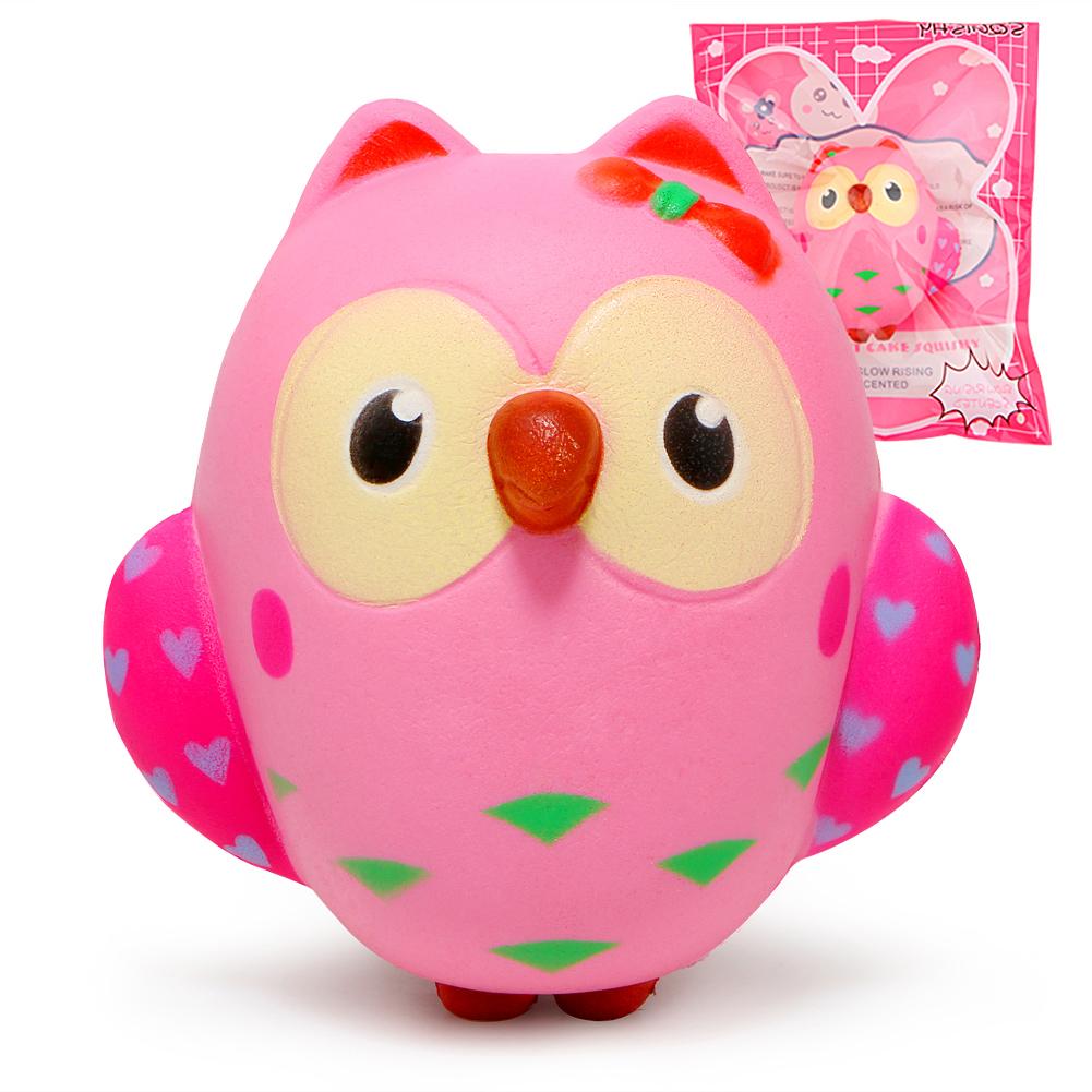 Squeeze Owl Toy Children Slow Rising Antistrss Toy Cat Hamburger Squishies Stress Relief Toy Funny Kids Gifts Toys Drop Shipping-ebowsos