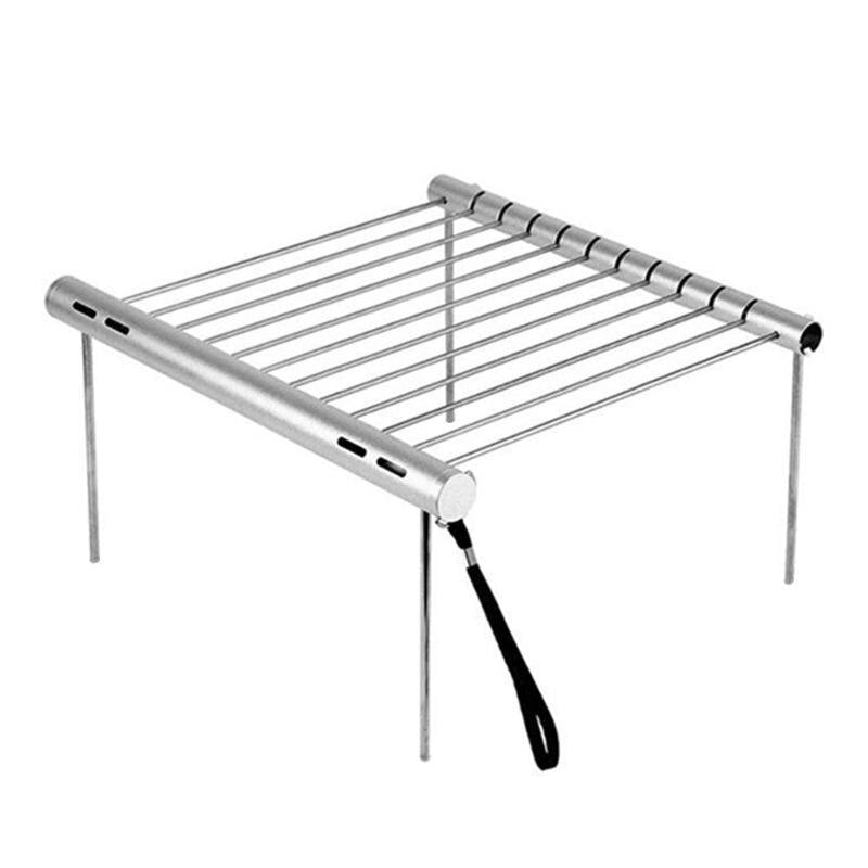 Stainless Steel BBQ Grill Safety Reliability Portable Folding Easy to Clean Home Outdoor Picnic Barbecue Tools 30x27.5x15.5cm - ebowsos